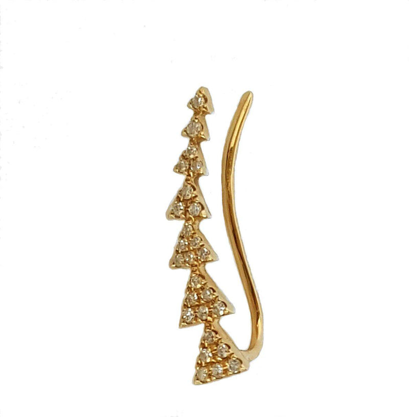 Gold and Diamond Triangle Climber Earring - The Ear Stylist by Jo Nayor