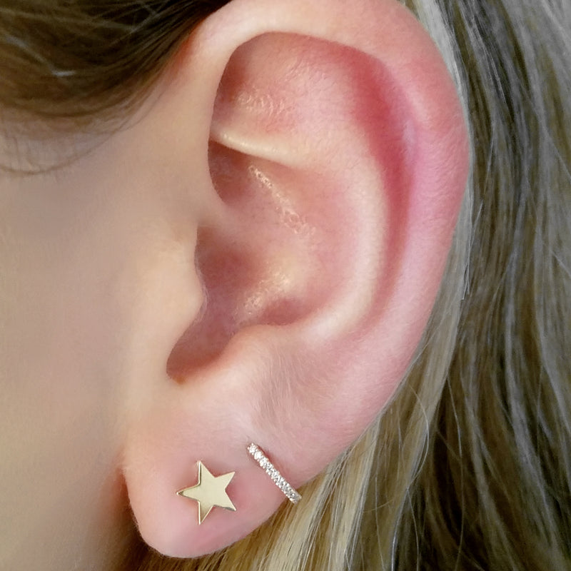 Solid Gold Star Stud Earring - The Ear Stylist by Jo Nayor