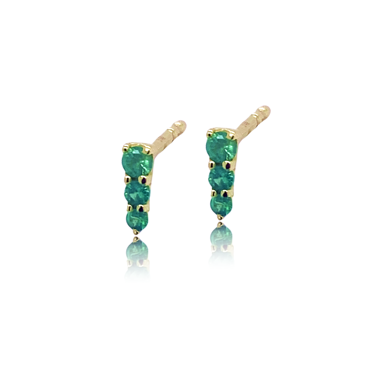 Green Garnet Graduated Studs - Designer Earrings - The Ear Stylist 