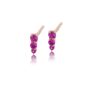 Pink Sapphire Graduated Studs - Designer Earrings - The Ear Stylist