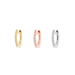 Triple Mini Diamond Hoop Box - Designer Earrings - The EarStylist by Jo Nayor 