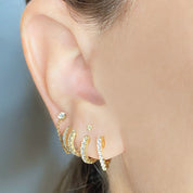 Diamond Heart-Shaped Hoops - Designer Earring - EarStylist by Jo Nayor