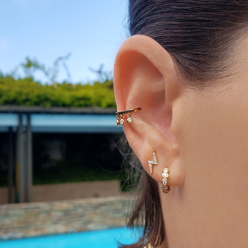 Hex Hoop Earrings - Designer Earrings - The EarStylist by Jo Nayor 