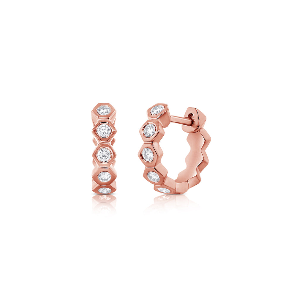Hex Hoop Earrings - Designer Earrings - The EarStylist by Jo Nayor 