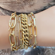 14K Gold Otis Link Bracelet - Designer Earrings - The EarStylist by Jo Nayor 