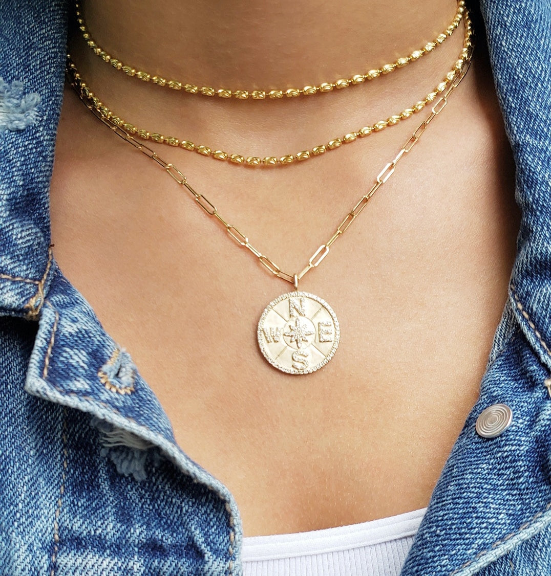 14K Gold Barrel Bead Necklace - The Ear Stylist by Jo Nayor
