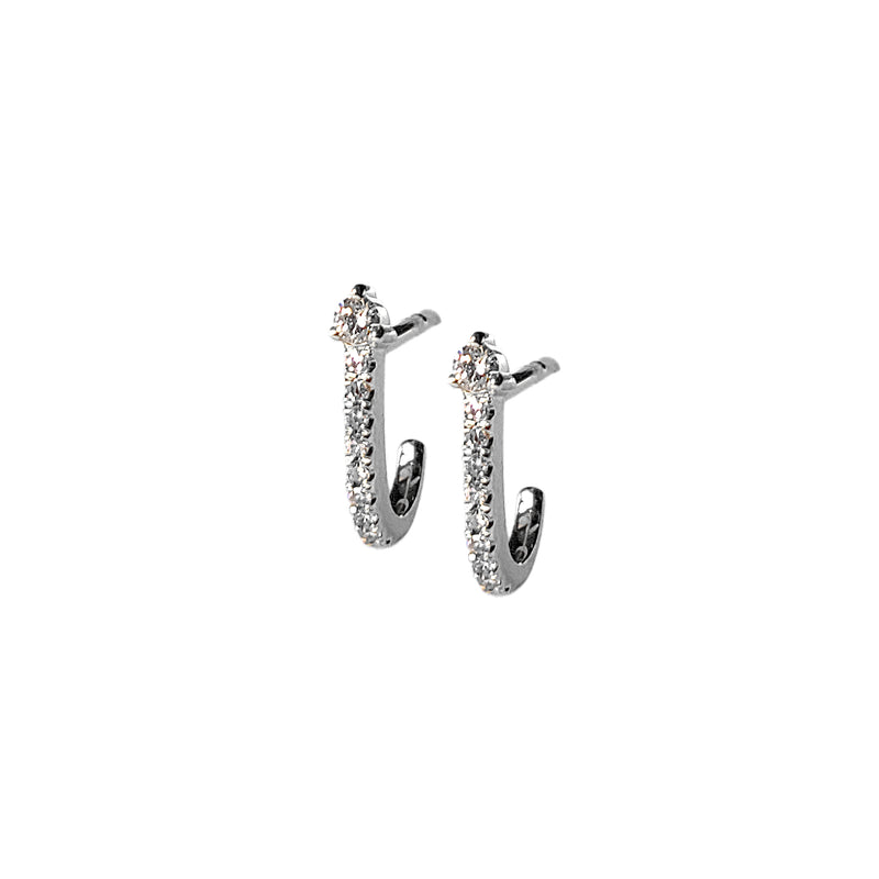 Diamond J Hook Earrings - Designer Earrings - The EarStylist by Jo Nayor 