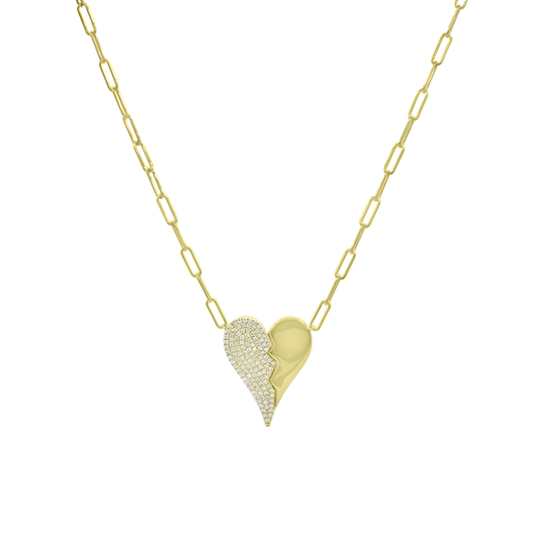 Jagged Heart Diamond Necklace - Designer Earrings - The EarStylist by Jo Nayor 