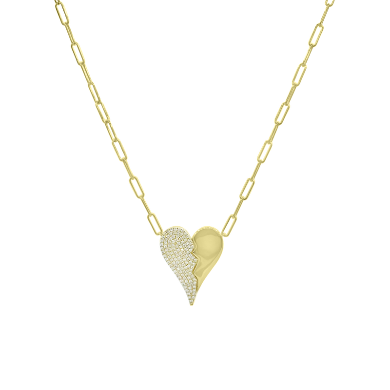Jagged Heart Diamond Necklace - Designer Earrings - The EarStylist by Jo Nayor 