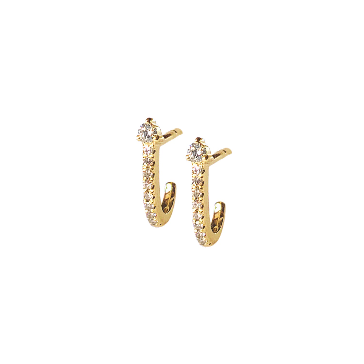 Diamond J Hook Earrings - Designer Earrings - The EarStylist by Jo Nayor 