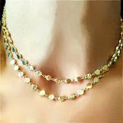 14K Gold Disc Link Necklace - The Ear Stylist by Jo Nayor