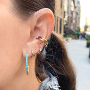 Classic 28MM Turquoise Hoop Earrings - The EarStylist by Jo Nayor
