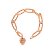 Jumbo Oval Link Bracelet with Evil Eye Heart Charm - Designer Earrings - The EarStylist by Jo Nayor 