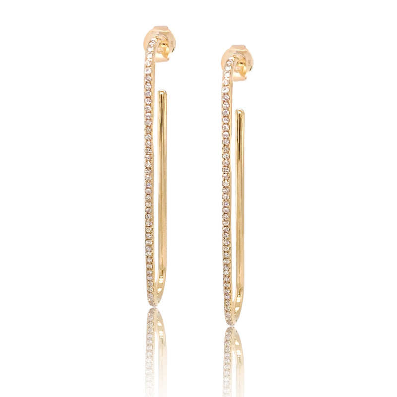Jumbo Diamond U Hoops - Gold Earrings - Ear Stylist by Jo Nayor
