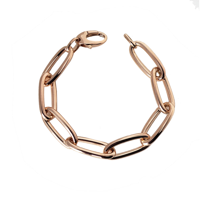 Jumbo Oval Link Bracelet with Evil Eye Heart Charm - Designer Earrings - The EarStylist by Jo Nayor 