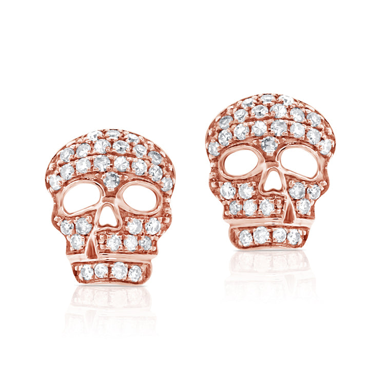 Diamond Skull Post Earring - The Ear Stylist by Jo Nayor
