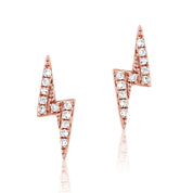 Diamond Lightning Bolt Stud Earring - The Ear Stylist by Jo Nayor