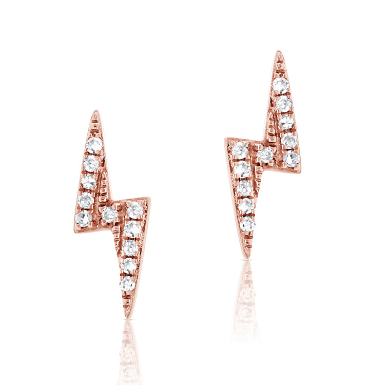 Diamond Lightning Bolt Stud Earring - The Ear Stylist by Jo Nayor