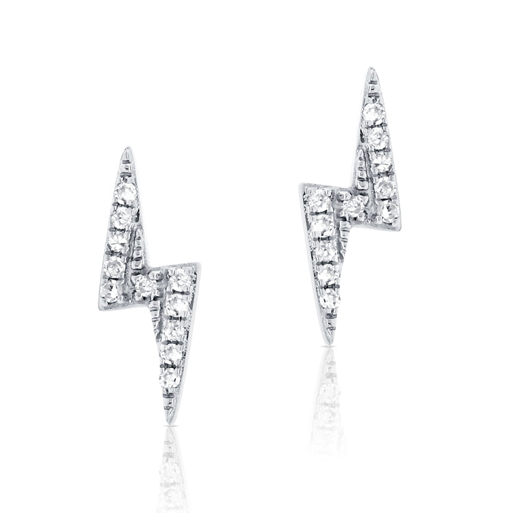 Diamond Lightning Bolt Stud Earring - The Ear Stylist by Jo Nayor