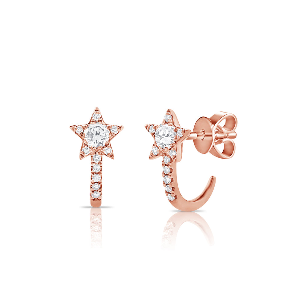 Diamond Star Hook Earrings - The Ear Stylist by Jo Nayor