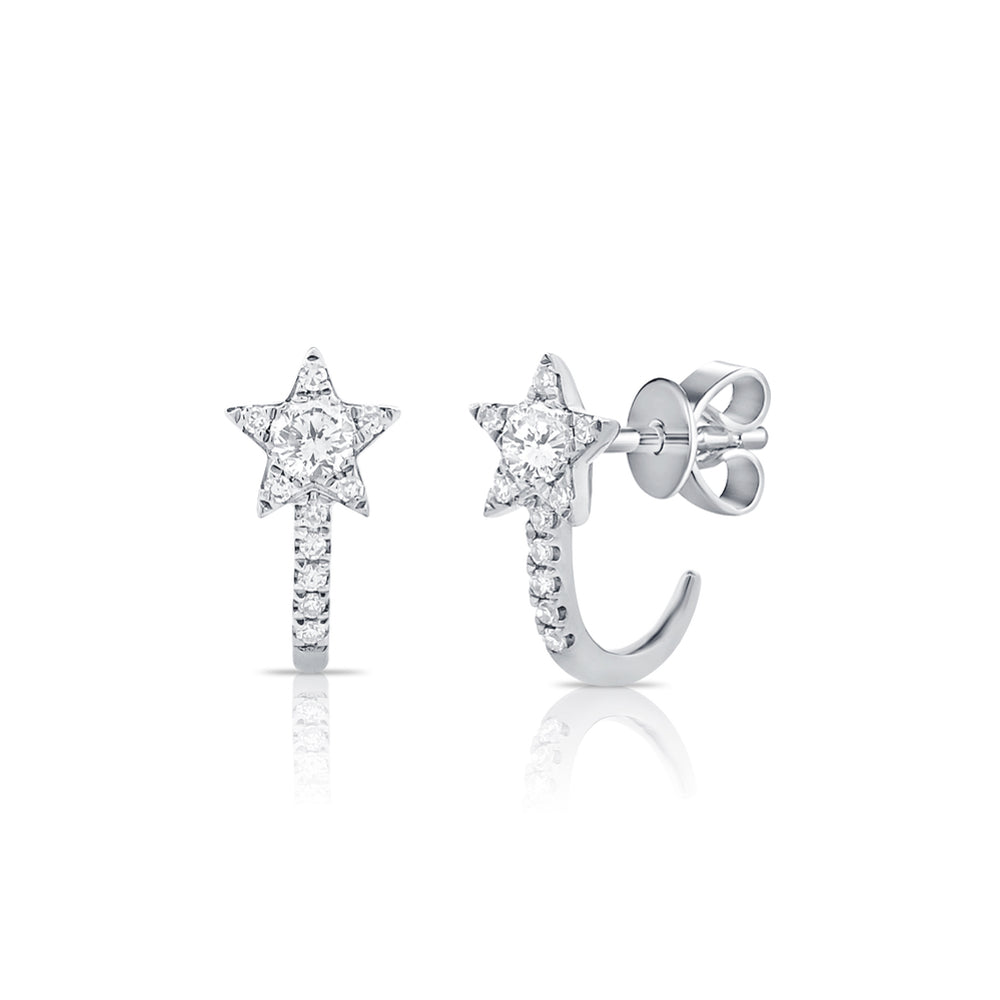 Diamond Star Hook Earrings - The Ear Stylist by Jo Nayor
