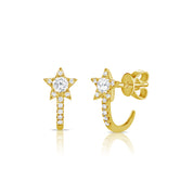 Diamond Star Hook Earrings - The Ear Stylist by Jo Nayor