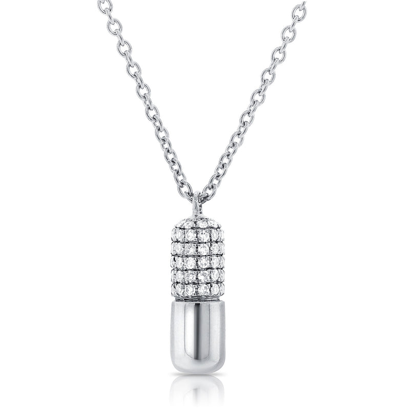 Diamond Chill Pill Necklace - Designer Earrings - The EarStylist by Jo Nayor 