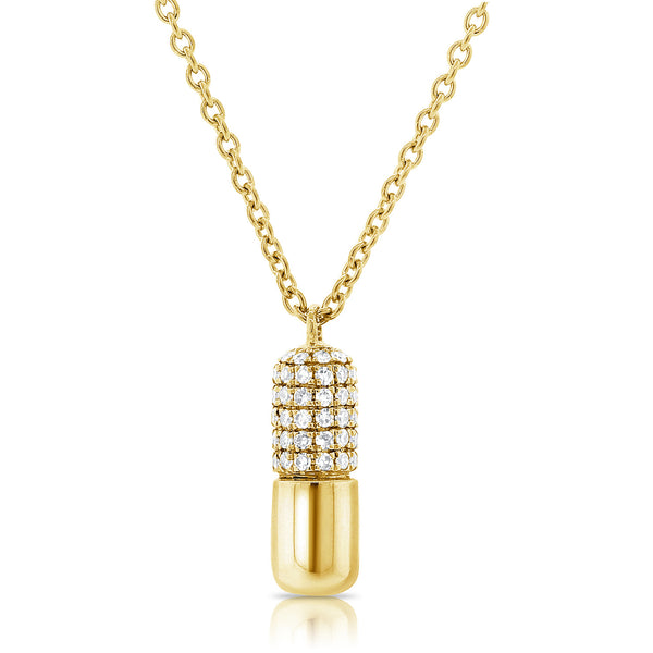 Diamond Chill Pill Necklace - Designer Earrings - The EarStylist by Jo Nayor 