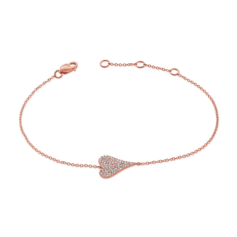 Medium Diamond Heart Bracelet - Designer Bracelet - Jo Nayor