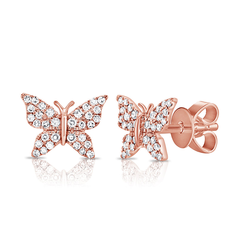 Diamond Butterfly Post Earring - Designer Earrings - The EarStylist by Jo Nayor