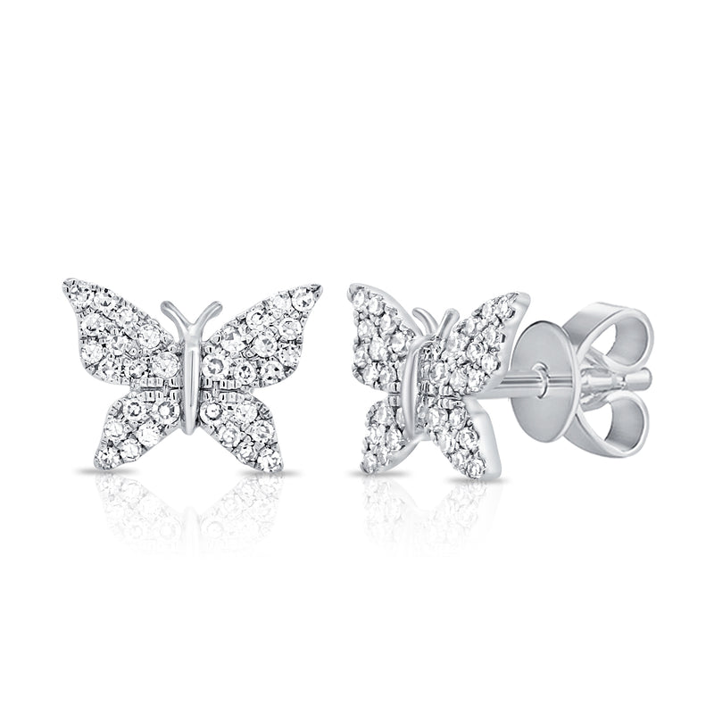 Diamond Butterfly Post Earring - Designer Earrings - The EarStylist by Jo Nayor