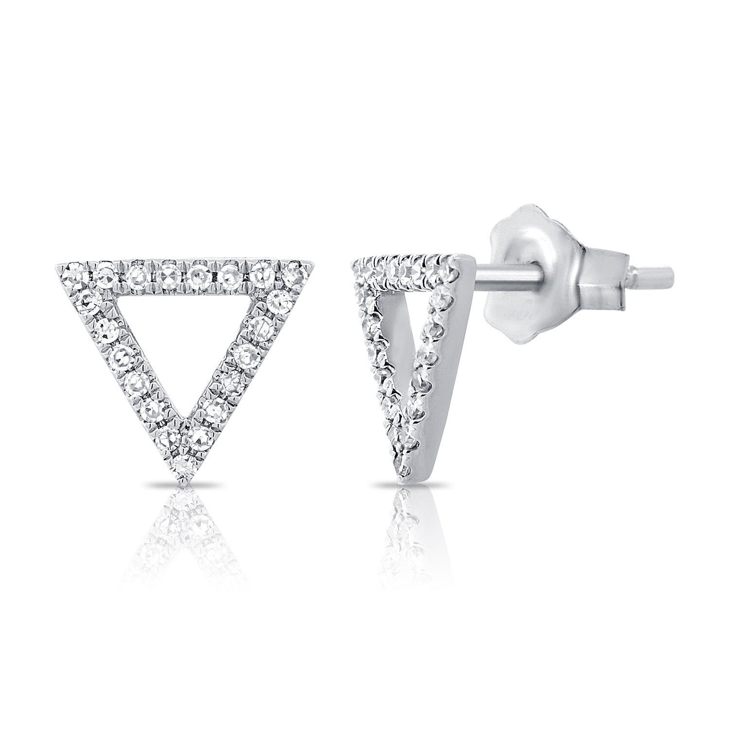 Gold & Diamond Open Triangle Stud Earring - The Ear Stylist by Jo Nayor