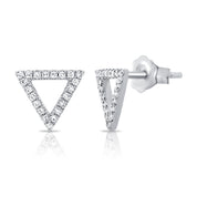Gold & Diamond Open Triangle Stud Earring - The Ear Stylist by Jo Nayor