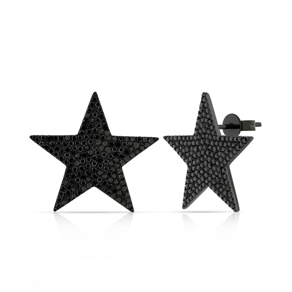 Black Diamond Rock Star Earrings - Designer Earrings - The EarStylist