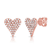 Medium Diamond Pave Heart - The Ear Stylist by Jo Nayor