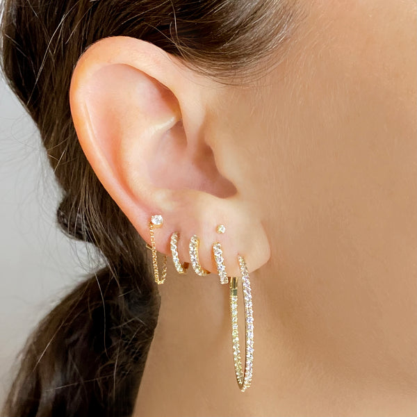 34MM Diamond Kenna Hoop Earrings - The EarStylist by Jo Nayor
