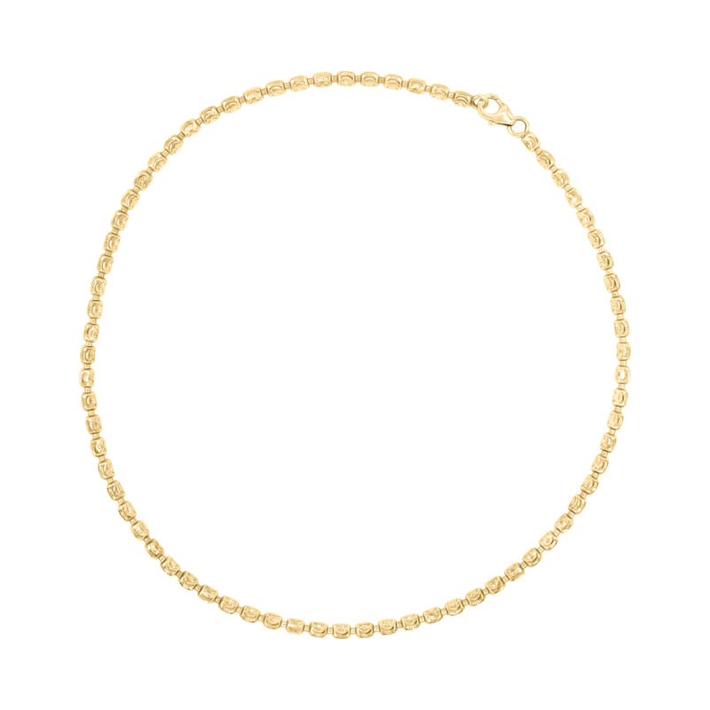 Large 14K Gold Barrel Bead Necklace - Designer Necklaces - Jo Nayor 