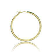 Classic 38MM Turquoise Eternity Hoop Earrings - The Ear Stylist