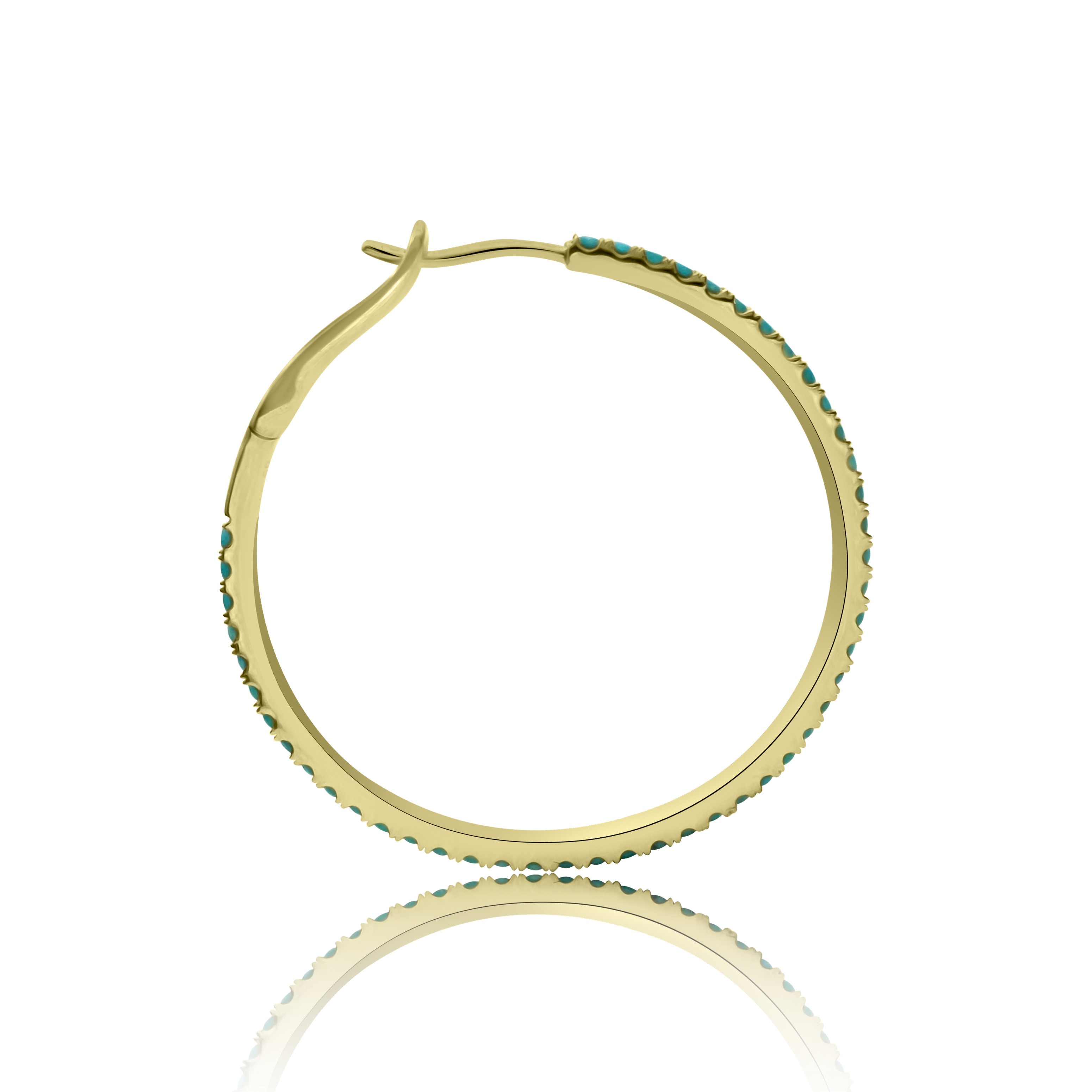Classic 38MM Turquoise Eternity Hoop Earrings - The Ear Stylist
