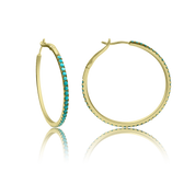 Classic 38MM Turquoise Eternity Hoop Earrings - The Ear Stylist