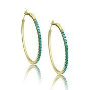 Classic 38MM Turquoise Eternity Hoop Earrings - The Ear Stylist