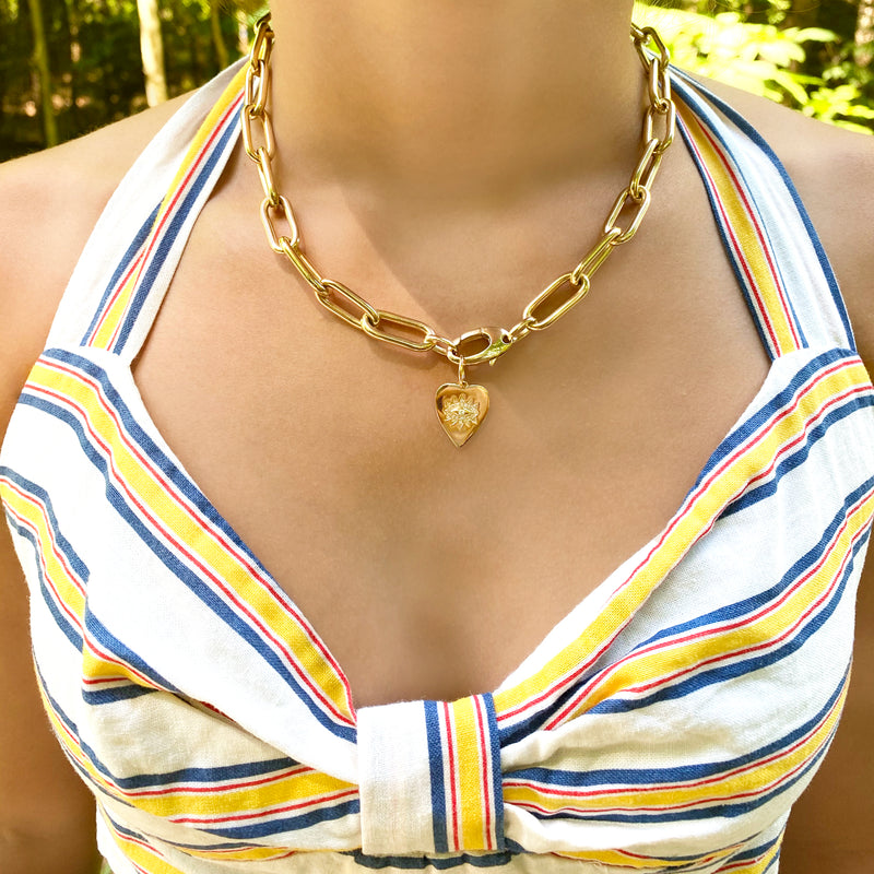 Large 14K Gold Oval Link Necklace - Designer Necklaces - Jo Nayor