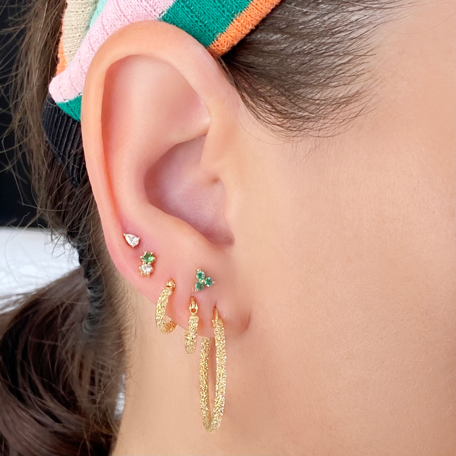 14K Gold Laser Cut Hoop Earrings - Designer Earrings - The