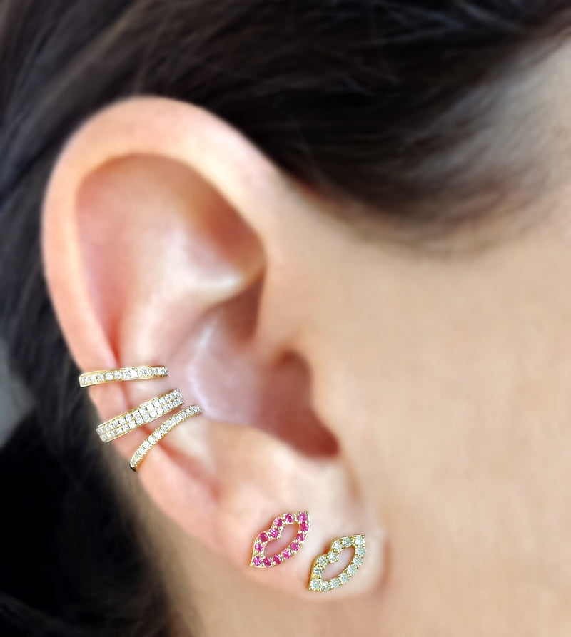 Ruby Lips Post Earring - The Ear Stylist by Jo Nayor