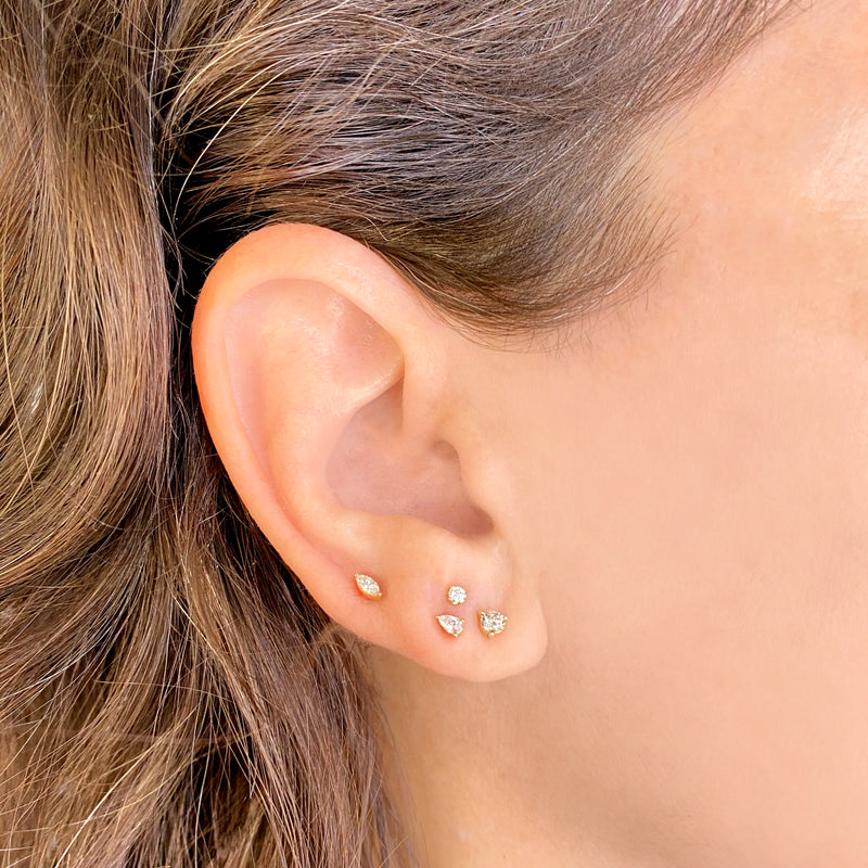 Pear Diamond Stud Earring - Earrings - Ear Stylist by Jo Nayor