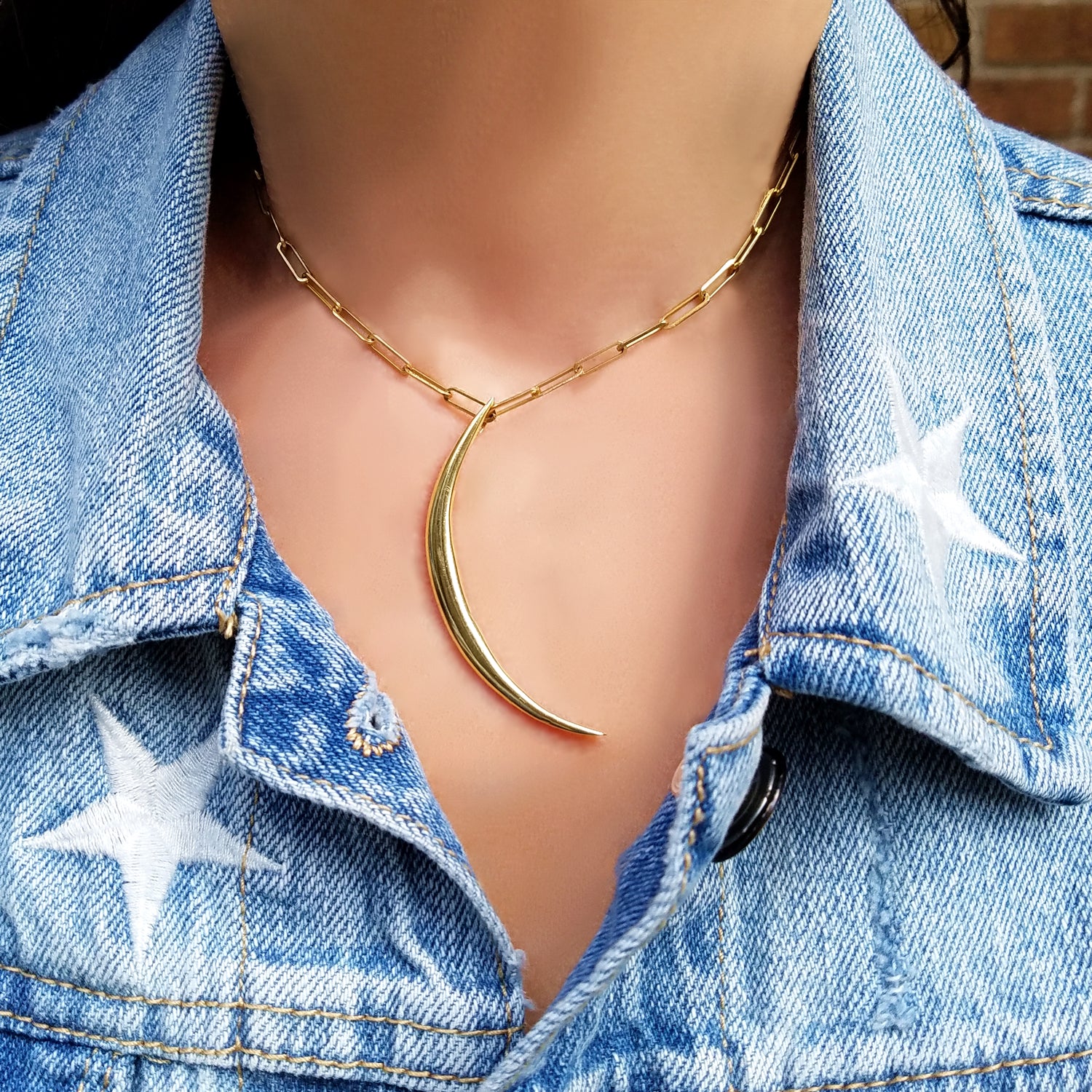 Long Talon Moon Charm - The Ear Stylist by Jo Nayor
