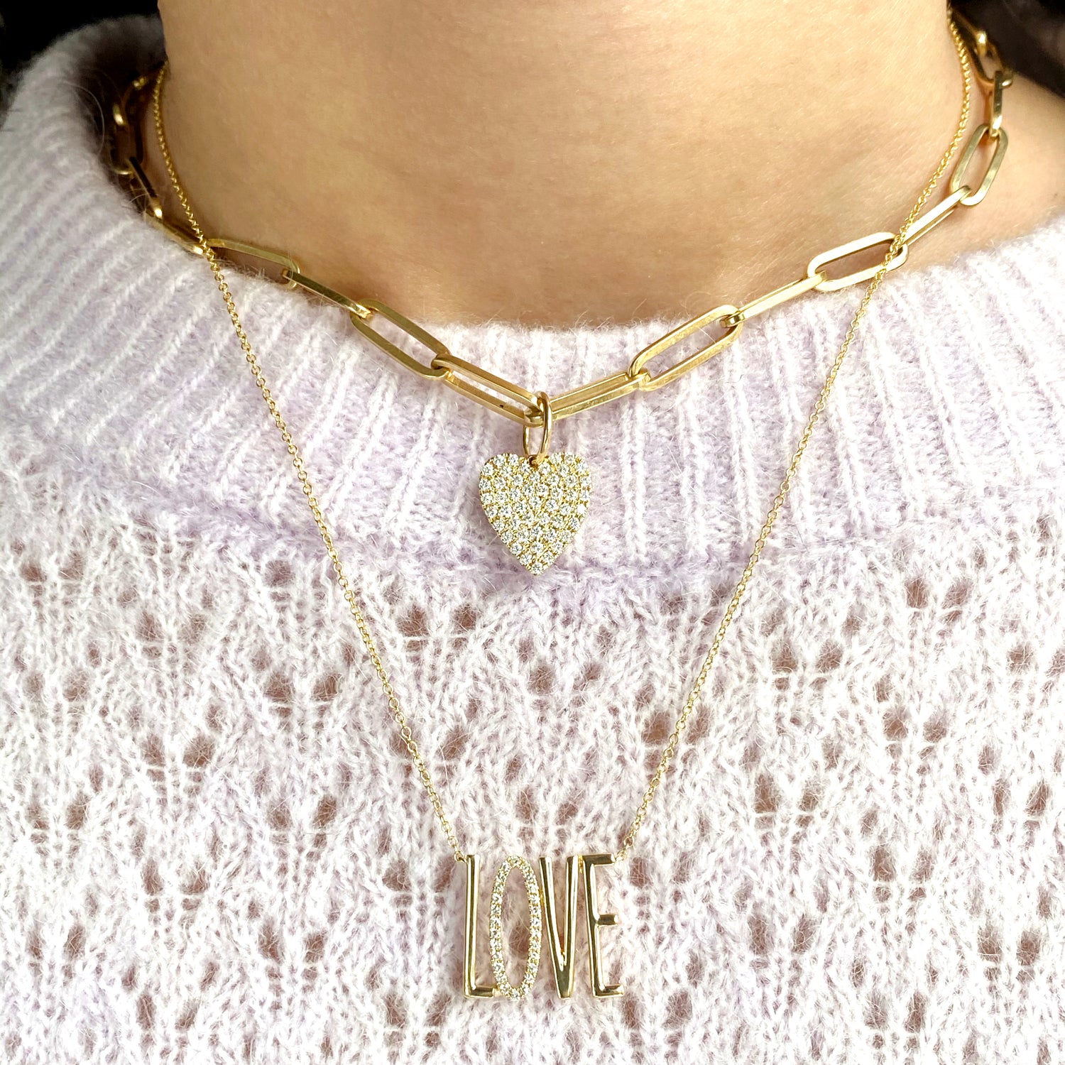 Diamond Love Necklace - Designer Necklaces - Jo Nayor Designs
