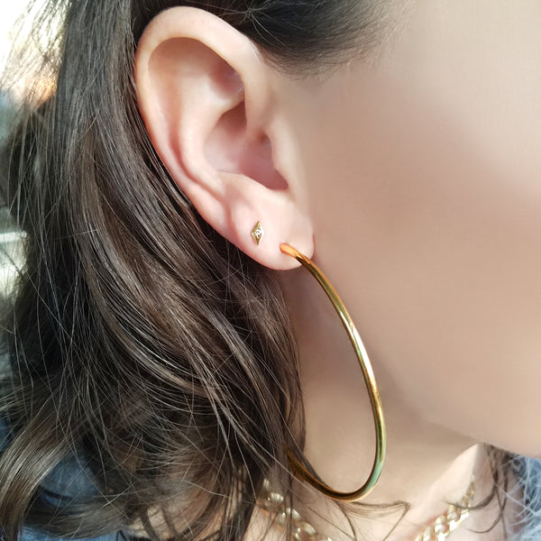 Solid 14K Gold Luxe Hoop Earrings - The Ear Stylist by Jo Nayor