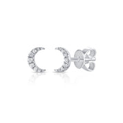 Gold & Diamond Mini Moon Earring - The Ear Stylist by Jo Nayor