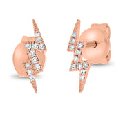 Diamond Double Lightning Bolt Stud Earring - The Ear Stylist by Jo Nayor